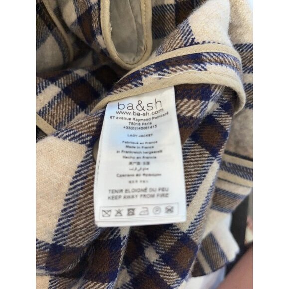 BA&SH women's prago check plaid oversized silhouette hooded coat size M ($688) - Picture 11 of 12